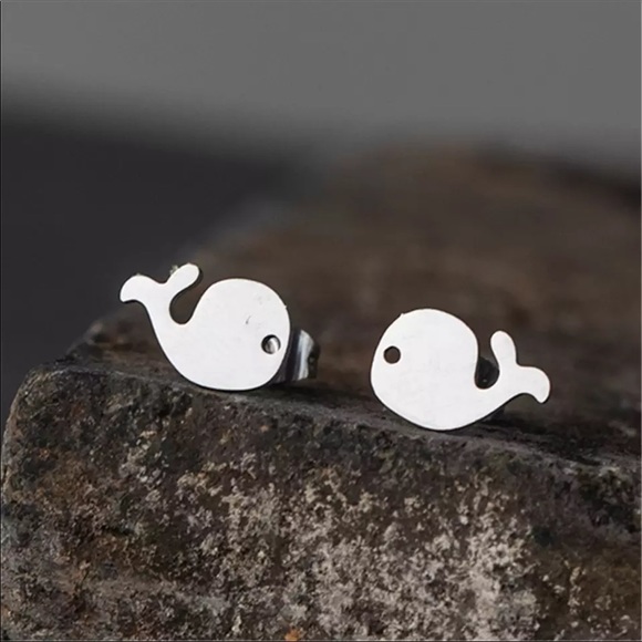 Jewelry - Stainless Steel Whales 🐳 Stud Earrings